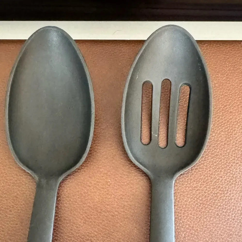 Farberware Slotted & Solid Spoon Black Plastic Nylon Kitchen Cooking Utensil